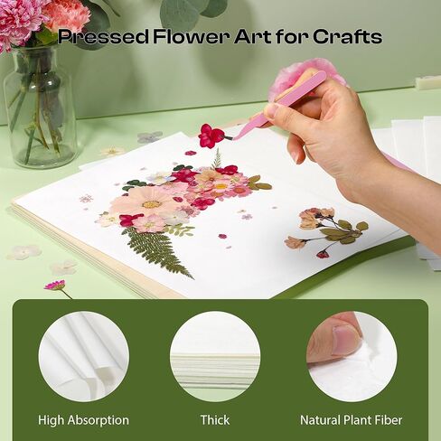 Caydo 22pcs Large 9" x 9" Blotting Paper for Flower Press Kit 11" x 11", Highly Absorbent and Reusable Blotter Papers for Flower Press & Herbarium, Simply Cutting Blotter Sheets for Craft Supplies in Saudi Arabia