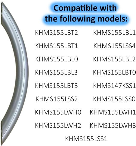مقبض باب متوافق مع كيتشن إيد KHMS155LSS1، كيتشن إيد KHMS155LSS0، كيتشن إيد KHMS147KSS0، رقم الجزء PS556624 ميكروويف in Kuwait