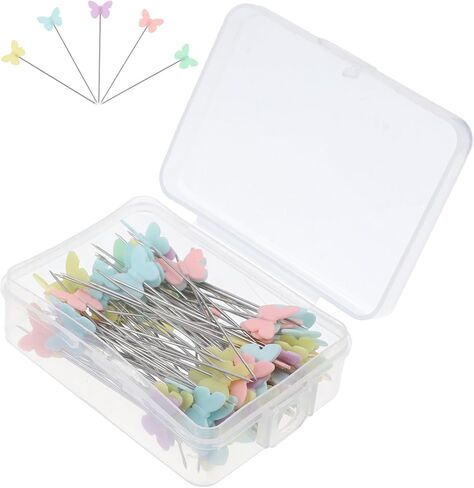 100pcs Butterfly Head Sewing Pins Creative Straight Quilting Needles for Crafts DIY Projects Embroidery and Decorative Handicrafts in Saudi Arabia