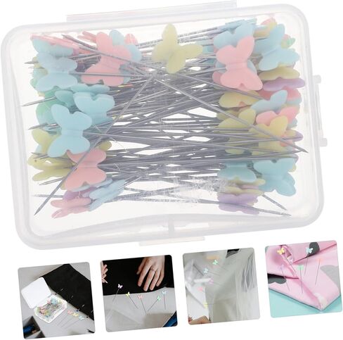 100pcs Butterfly Head Sewing Pins Creative Straight Quilting Needles for Crafts DIY Projects Embroidery and Decorative Handicrafts in Saudi Arabia