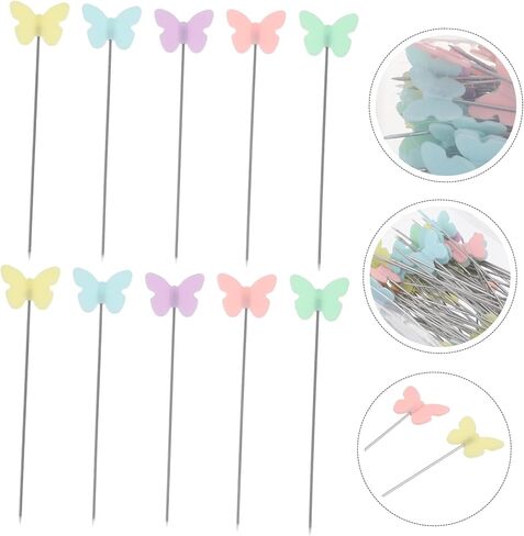 100pcs Butterfly Head Sewing Pins Creative Straight Quilting Needles for Crafts DIY Projects Embroidery and Decorative Handicrafts in Saudi Arabia
