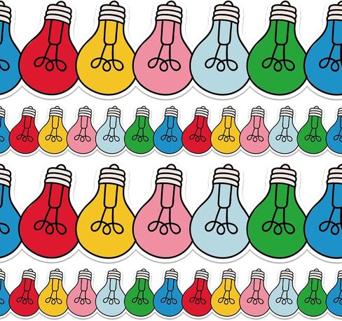 32.8ft Colorful Light Bulletin Board Border Y2K Light Bulb Die-Cut Border Trim for Motivational Chalkboard Decoration in Saudi Arabia