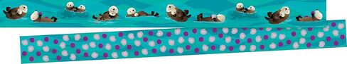 Barker Creek Double-Sided Border, Sea & Sky Otters, Trim Out Bulletin Boards and Create Colorful Displays with 70' of Designer Double-Sided Border, 3" x 70', Pack of 2 (4014) in Saudi Arabia
