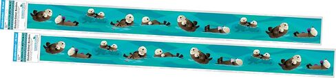 Barker Creek Double-Sided Border, Sea & Sky Otters, Trim Out Bulletin Boards and Create Colorful Displays with 70' of Designer Double-Sided Border, 3" x 70', Pack of 2 (4014) in Saudi Arabia