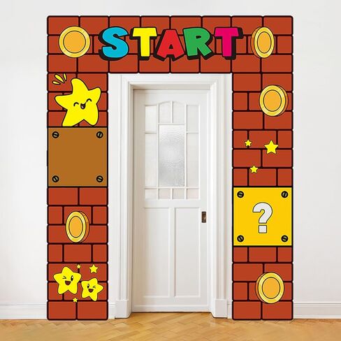 ديكورات حفلات أعياد الميلاد من Super Brother، لافتة خلفية للشرفة من Super Brothers، لوازم حفلات الفيديو، لافتة تزيين الباب، لافتة صور خلفية معلقة من أجل دعامات كشك صور عيد ميلاد Super Bros in Kuwait