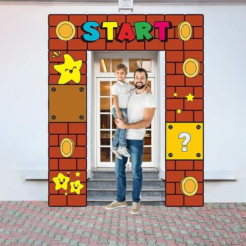 ديكورات حفلات أعياد الميلاد من Super Brother، لافتة خلفية للشرفة من Super Brothers، لوازم حفلات الفيديو، لافتة تزيين الباب، لافتة صور خلفية معلقة من أجل دعامات كشك صور عيد ميلاد Super Bros in Kuwait