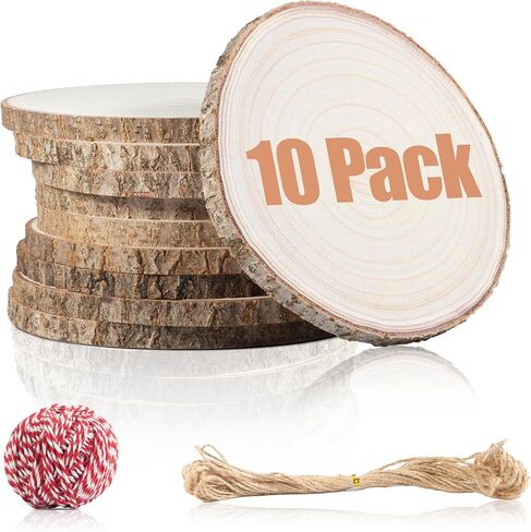 10 Pcs Natural Paulownia Wood Slices 8-9 Inches, Unfinished Wooden Rounds for Table Centerpieces, DIY Crafts & Wedding Decor in Saudi Arabia