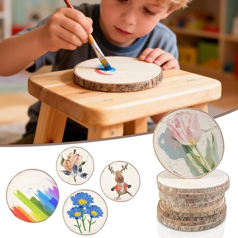 10 Pcs Natural Paulownia Wood Slices 8-9 Inches, Unfinished Wooden Rounds for Table Centerpieces, DIY Crafts & Wedding Decor in Saudi Arabia