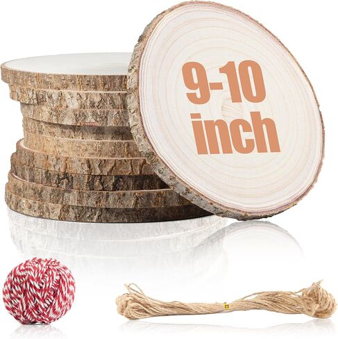 10 Pcs Natural Paulownia Wood Slices 8-9 Inches, Unfinished Wooden Rounds for Table Centerpieces, DIY Crafts & Wedding Decor in Saudi Arabia