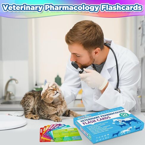 chiazllta 50 Veterinary Pharmacology Flashcards Vet Tech Study Materials for Dogs Cats & Horses Essential Vet School Supplies & Gifts for Veterinary Students in Saudi Arabia