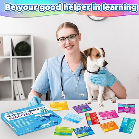 chiazllta 50 Veterinary Pharmacology Flashcards Vet Tech Study Materials for Dogs Cats & Horses Essential Vet School Supplies & Gifts for Veterinary Students in Saudi Arabia