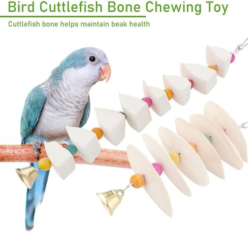 dqitj 2 حزمة cuttlebone مضغ لعبة الكالسيوم الطبيعي عناق العظام الطيور منقار طحن لعبة للطيور الصغيرة الببغاء كوكاتيل lovebird الببغاء in Kuwait