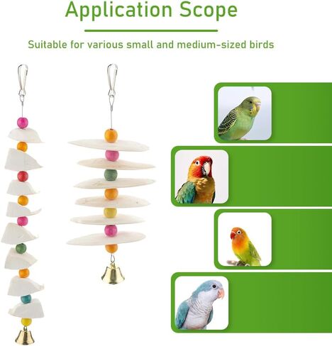 dqitj 2 حزمة cuttlebone مضغ لعبة الكالسيوم الطبيعي عناق العظام الطيور منقار طحن لعبة للطيور الصغيرة الببغاء كوكاتيل lovebird الببغاء in Kuwait