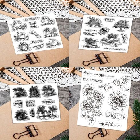 4 Birds Set -Sentiments Rubber Clear Stamps Set for Card Making Acrylic Stamp Block Tools with Grid Lines Craft Supplies DIY Scrapbooking Notebook Stamps in Saudi Arabia