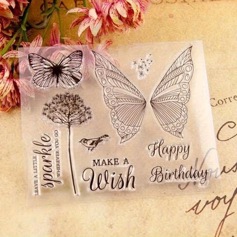 Butterfly Transparent Silicone Clear Rubber Stamp Sheet Cling Scrapbooking DIY in Saudi Arabia