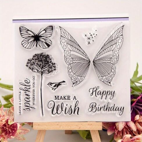 Butterfly Transparent Silicone Clear Rubber Stamp Sheet Cling Scrapbooking DIY in Saudi Arabia