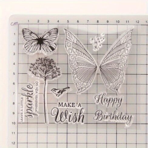 Butterfly Transparent Silicone Clear Rubber Stamp Sheet Cling Scrapbooking DIY in Saudi Arabia