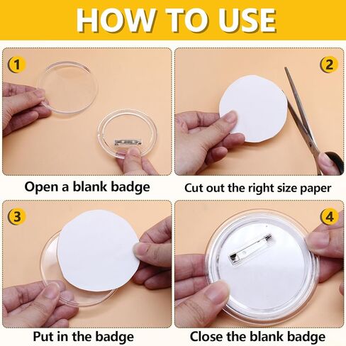 25 حزمة 3 بوصات دبابيس أزرار شفافة DIY، دبابيس أزرار أكريليك، لوازم حرفية للحرفيين in Kuwait
