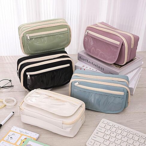 Capacity Pencil Pen Case Office Large Storage High Capacity Bag Pouch Holder Box Organizer in Saudi Arabia
