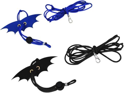 DOITOOL Reptile Leash and Lizard Harness Rope Set with Wing Design, Adjustable Small Animal Harness Leash for Outdoor Use, Medium Black Small Blue, 2pcs Pack in Saudi Arabia
