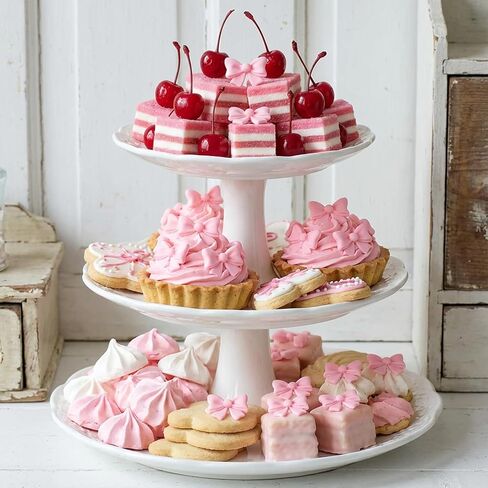 SHENLIU 50Pcs Pink Bow Cupcake Toppers, Pink Bowknot Cake Decorating Birthday Cake Decorations for Bridal Engagement Wedding Baby Shower Party (Not Edible) in Saudi Arabia