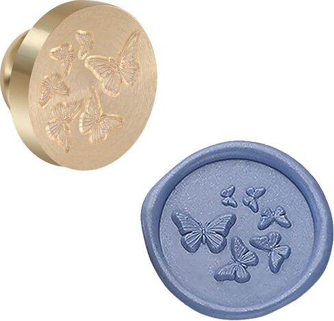 Butterfly Wax Seal Stamp Copper 25mm Vintage Detachable Sealing Stamp Brass and A Wood Handle Pattern Stamp Head Letter Invitation Card Wedding Gift Package Holidays in Saudi Arabia
