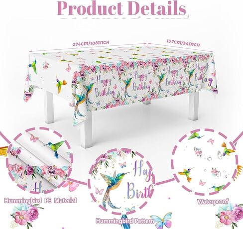 MEHOFOND Hummingbird Birthday Party Decorations, Bird Party Supplies, Spring Floral Watercolor Disposable Tableware Set 193Pcs Plates Napkins Plastic Tablecloth for Birthday Party in Saudi Arabia