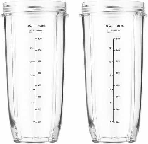 2X قطع غيار كوب 32oz لخلاط Nutri Ninja Auto IQ BL450 BL480 BL481 BL482 BL490 BL640 BL642 BL680 BL682 NN100 NN101 BL2012 BL2013 G_APOK in Kuwait