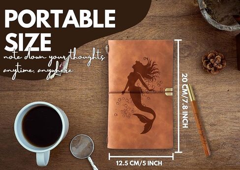 InnoBeta Mermaid Gifts for Women, Mermaid Journal and Pen Leather with Faith Message Refillable Notebook, Sketchbook, Travel Diary, 7.8x5 Inches in Saudi Arabia