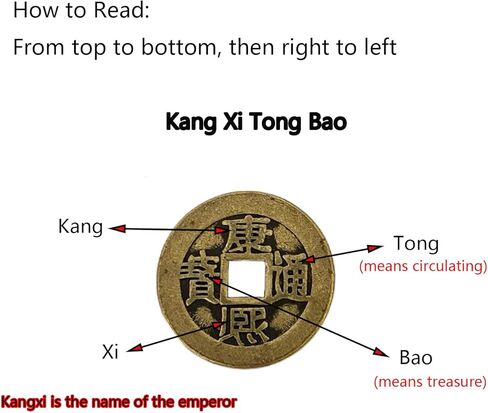 10 قطعة عملات الحظ الصينية النحاسية I Ching عملات الحظ لنجاح الثروة العرافة ديكور بعرض 1.1 بوصة in Saudi Arabia