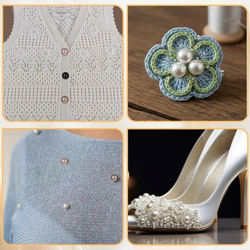 Pearl Buttons, Pearl Buttons for Clothes No Sew Button Pearls Brooch Safety Pins for Women Fixed Brooches Reusable for Clothes Dresses DIY Craft Removable(White, Black, Pink, Red, Brown,50) in Saudi Arabia