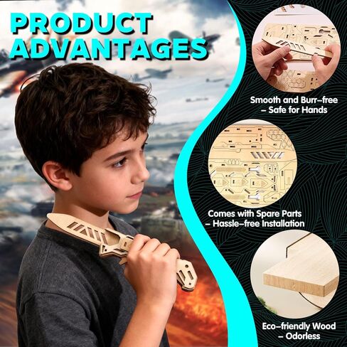 3D Wooden Puzzles for Adults – 6 Knife Set with 266 Pieces, Movable Interlocking Mechanical Structure, High-Precision Laser-Folded, Wood Model Craft Kit & Wooden Building Kits in Saudi Arabia