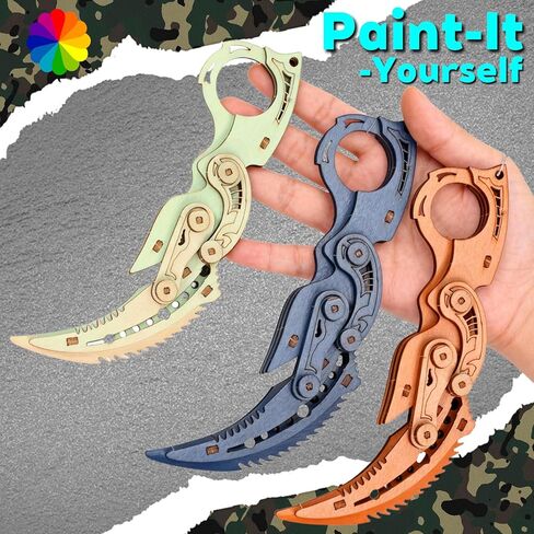 3D Wooden Puzzles for Adults – 6 Knife Set with 266 Pieces, Movable Interlocking Mechanical Structure, High-Precision Laser-Folded, Wood Model Craft Kit & Wooden Building Kits in Saudi Arabia