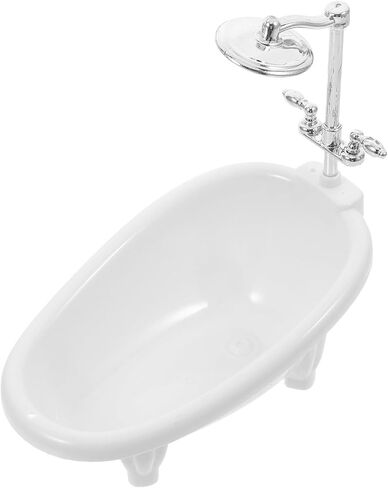 Angoily بيت الدمية حوض استحمام صغير 1 12 مقياس دمية الملحقات مصغرة أثاث الحمام لعبة حوض الاستحمام لتزيين بيت الدمى 6.29X6.10X3.74In in Kuwait