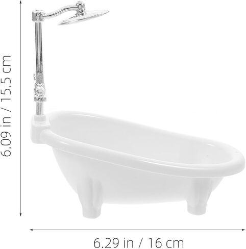 Angoily بيت الدمية حوض استحمام صغير 1 12 مقياس دمية الملحقات مصغرة أثاث الحمام لعبة حوض الاستحمام لتزيين بيت الدمى 6.29X6.10X3.74In in Kuwait