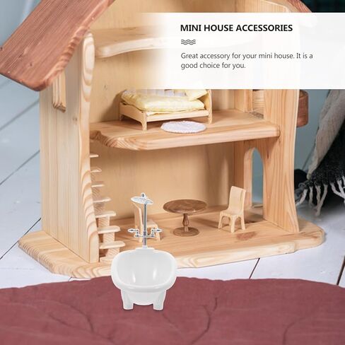 Angoily بيت الدمية حوض استحمام صغير 1 12 مقياس دمية الملحقات مصغرة أثاث الحمام لعبة حوض الاستحمام لتزيين بيت الدمى 6.29X6.10X3.74In in Kuwait