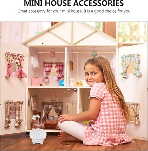 Angoily بيت الدمية حوض استحمام صغير 1 12 مقياس دمية الملحقات مصغرة أثاث الحمام لعبة حوض الاستحمام لتزيين بيت الدمى 6.29X6.10X3.74In in Kuwait