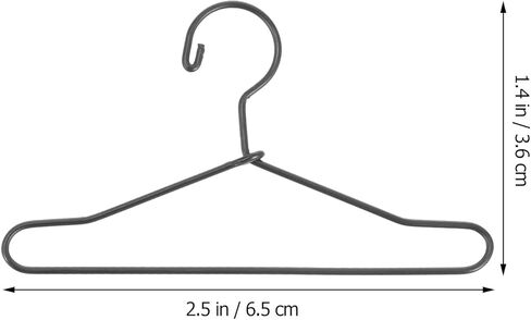شماعات ملابس الدمى من أنجويلي، شماعات صغيرة لملابس الدمى، 20 قطعة من الرف المعدني الصغير للأطفال، منظم رف صغير متين لتخزين الملابس وعرض مصغر، ملحقات خزانة الملابس، أسود in Kuwait