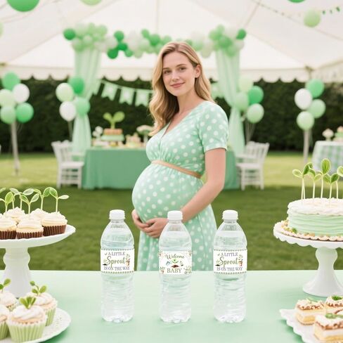52 قطعة من ملصقات زجاجات مياه استحمام الطفل Little Sprout من Cheereveal، A Little Sprout على الطريق، ملصقات ملصقات ملصقات مغلفة للأطفال، مزرعة حديقة الربيع تحت عنوان الجنس تكشف عن ديكورات الحفلات in Saudi Arabia