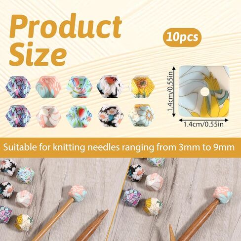 10 PCS Knitting Needle Stoppers, Hexagon Print Knitting Needle Point Protectors Silicone Knitting Needles End Caps Needles Tip Cover for Knitting Accessories in Saudi Arabia