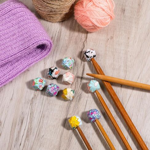 10 PCS Knitting Needle Stoppers, Hexagon Print Knitting Needle Point Protectors Silicone Knitting Needles End Caps Needles Tip Cover for Knitting Accessories in Saudi Arabia