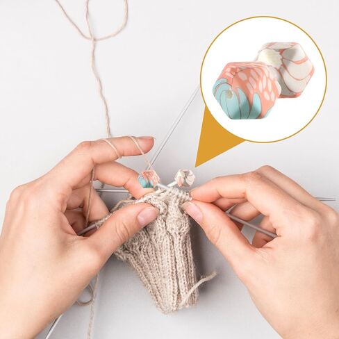 10 PCS Knitting Needle Stoppers, Hexagon Print Knitting Needle Point Protectors Silicone Knitting Needles End Caps Needles Tip Cover for Knitting Accessories in Saudi Arabia
