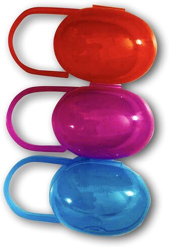 PurePouch BPA-Free Pacifier and Nipple Shield Cases - Set of 3 Girl | Case for Diaper Bag & Stroller | Pacifier Box for Travel | Keeps Baby’s Binkies Clean and Accessible by purifyou in Saudi Arabia