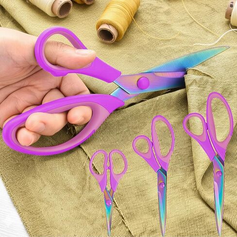 3 PCS Scissors All Purpose, Stainless Steel Multipurpose Scissors Set with Ultra Sharp and Comfort Grip Handles, Mix in Saudi Arabia