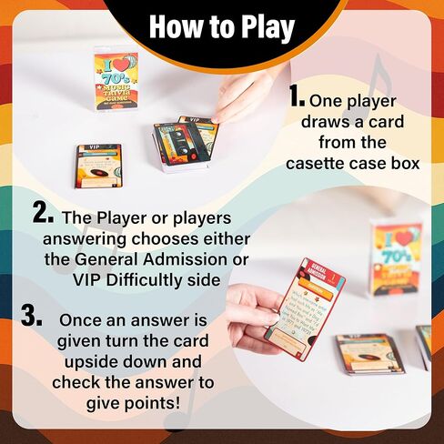 AQUARIUS I Love 70’s Music Trivia Card Game – Retro 1970s Music Quiz Game, Disco Rock Pop Trivia Cards, Party Game for Adults & Teens, Gift for Music Lovers in Saudi Arabia