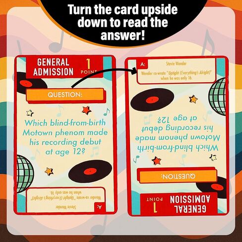 AQUARIUS I Love 70’s Music Trivia Card Game – Retro 1970s Music Quiz Game, Disco Rock Pop Trivia Cards, Party Game for Adults & Teens, Gift for Music Lovers in Saudi Arabia