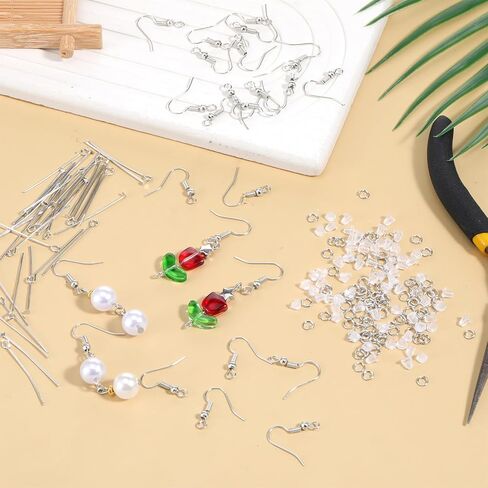 900 قطعة من خطافات القرط وأسلاك الأذن وخطاطيف الأسماك المصنوعة من الفولاذ المقاوم للصدأ وأدوات صنع الأقراط DIY مع حلقة القفز والأقراط وسدادات العثور على المجوهرات وجزء لصنع المجوهرات in Saudi Arabia