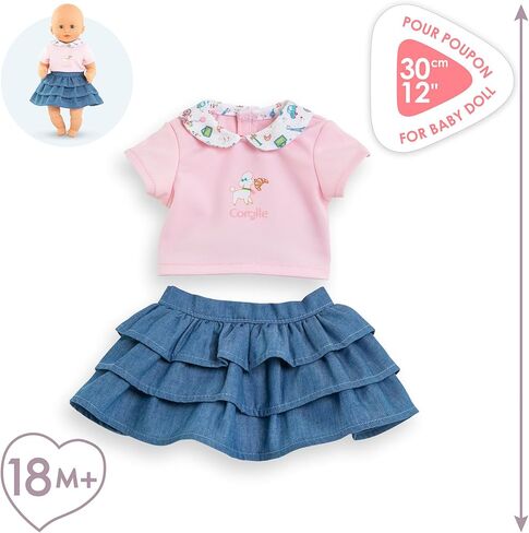 Corolle Dolls Clothes 12" Weekend in Paris: T-Shirt & Ruffled Skirt in Saudi Arabia