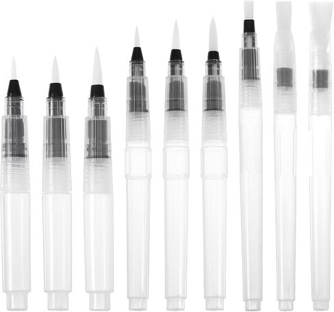 9pcs Refillable Watercolor Brush Pens, Ymapinc Leak Proof Paint Pen, Fine Tip Artist Brushes for Acrylic/Gouache, Portable Travel Watercolor Supplies for Artists & Beginners in Saudi Arabia
