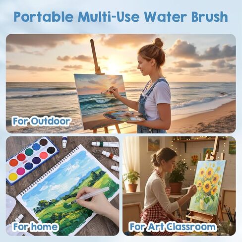 9pcs Refillable Watercolor Brush Pens, Ymapinc Leak Proof Paint Pen, Fine Tip Artist Brushes for Acrylic/Gouache, Portable Travel Watercolor Supplies for Artists & Beginners in Saudi Arabia